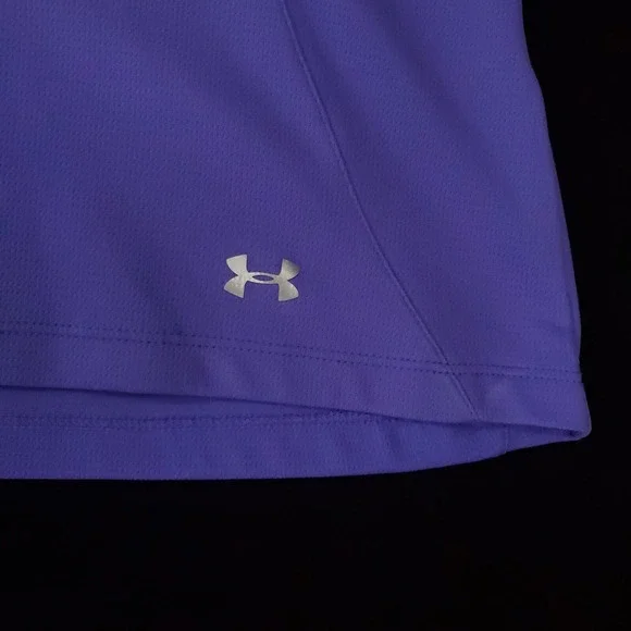 Under Armour Shirt Womens Medium Golf 1/4 Zip Pullover Heathered Purple Heatgear - Picture 15 of 16